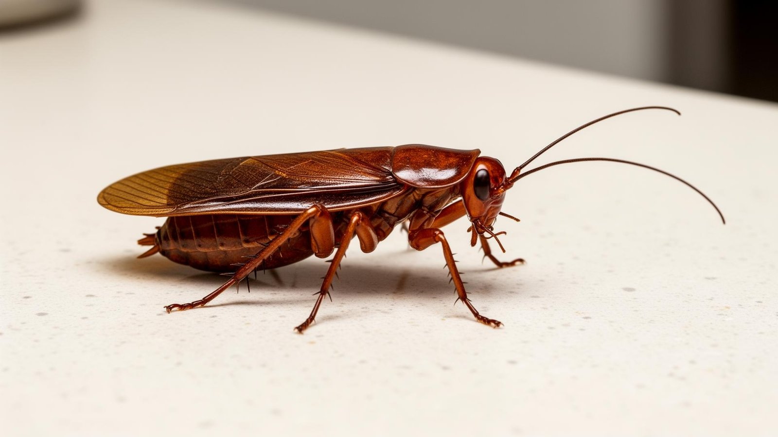 الصرصور الأمريكي الكبير على سطح أبيض - أكبر أنواع الصراصير في المنازل السعودية