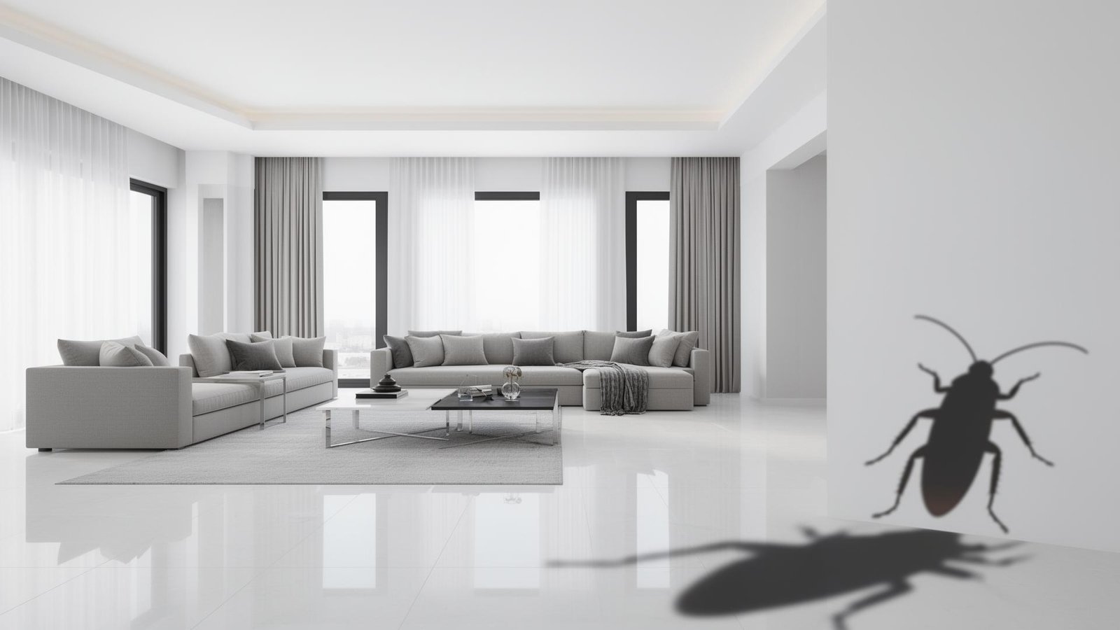 منزل نظيف مع تساؤل عن أسباب ظهور الصراصير في المنازل النظيفة في السعودية