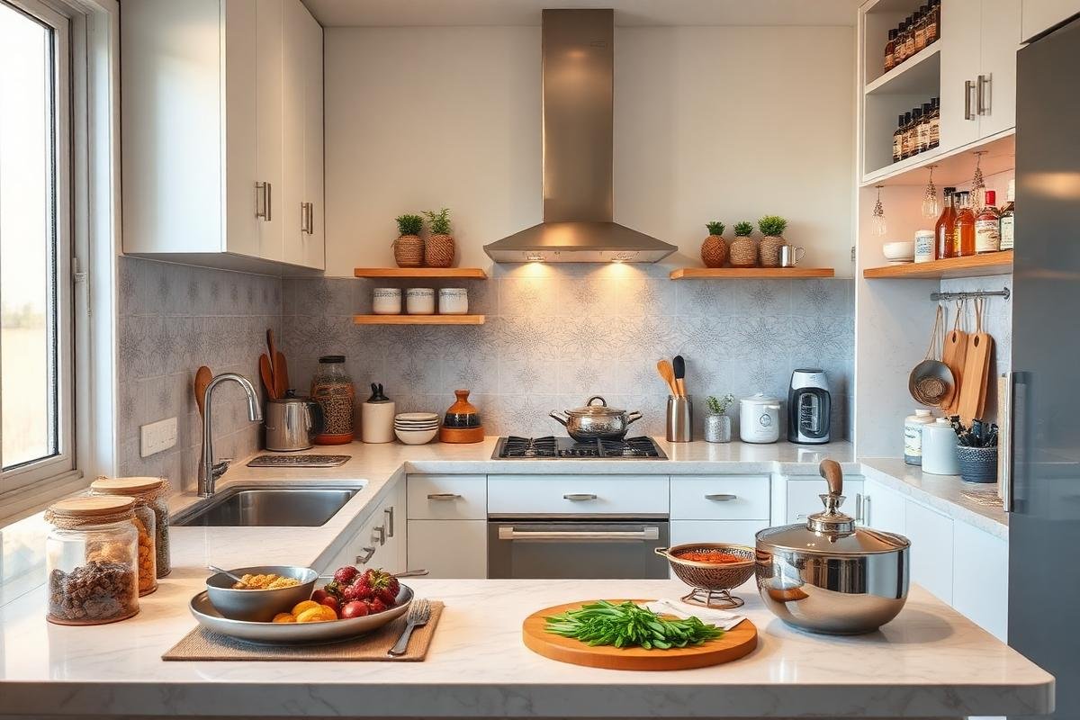 مطبخ نظيف جاهز لتحضير الإفطار