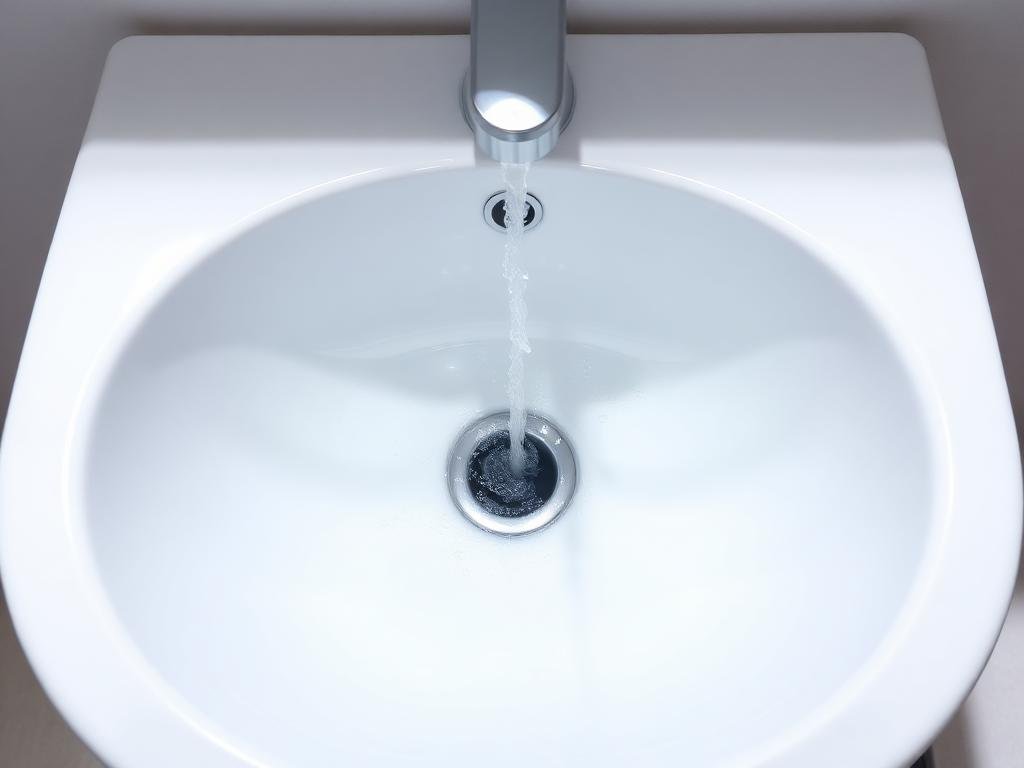 بالوعة نظيفة والماء يتصرف بسلاسة