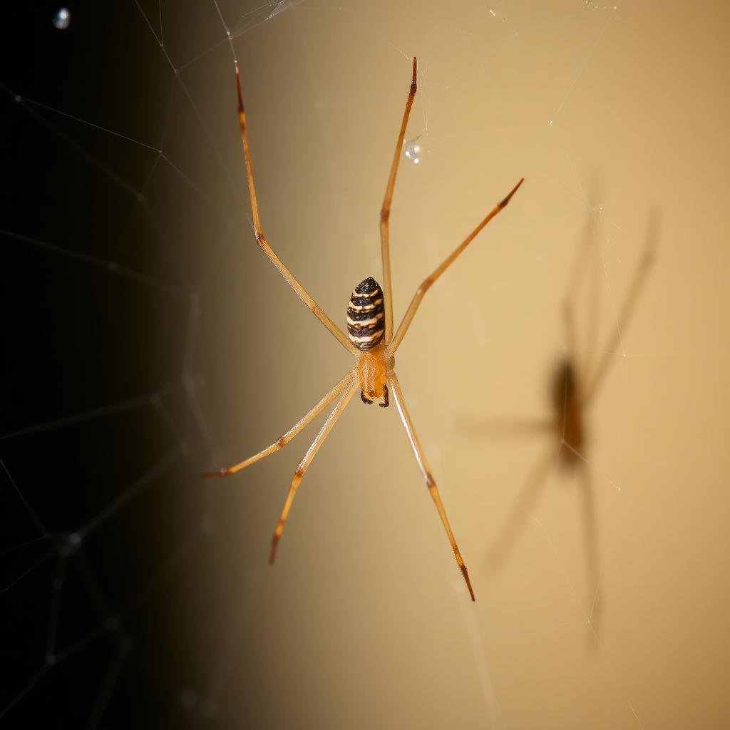 عنكبوت أبو أرجل طويلة في زاوية الغرفة
