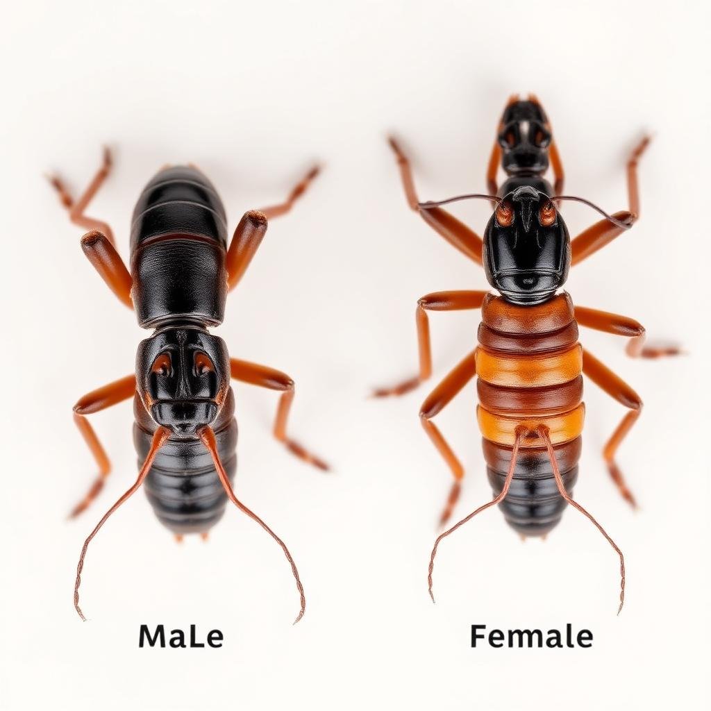 مقارنة بين ذكر وأنثى حشرة أبو مقص