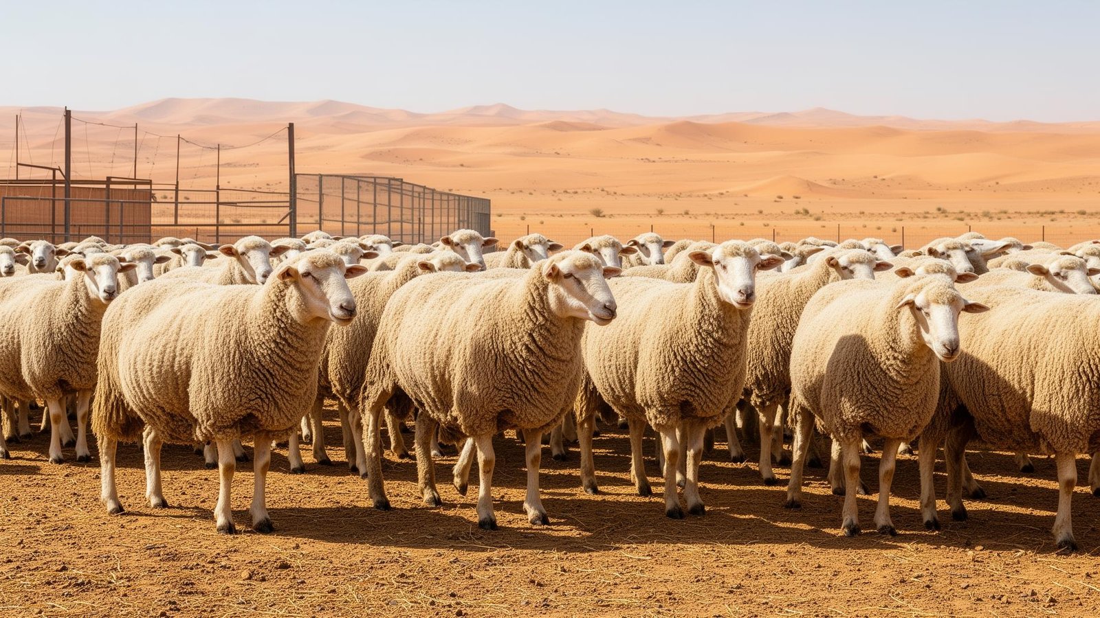 قطيع أغنام صحي في مزرعة سعودية - علاج البراغيث في الماشية