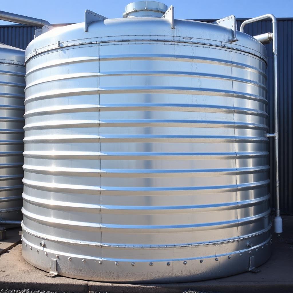 خزان صاج مجلفن فضي اللون