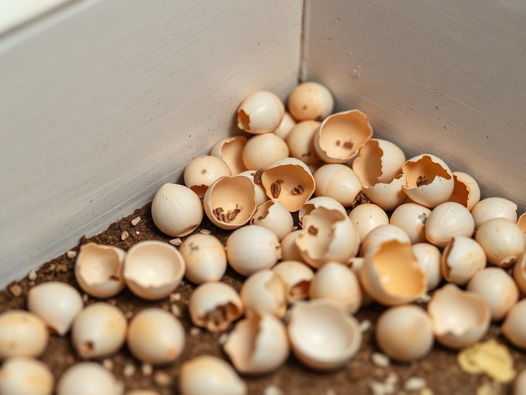 بيض الوزغ في زاوية مخفية بالمنزل