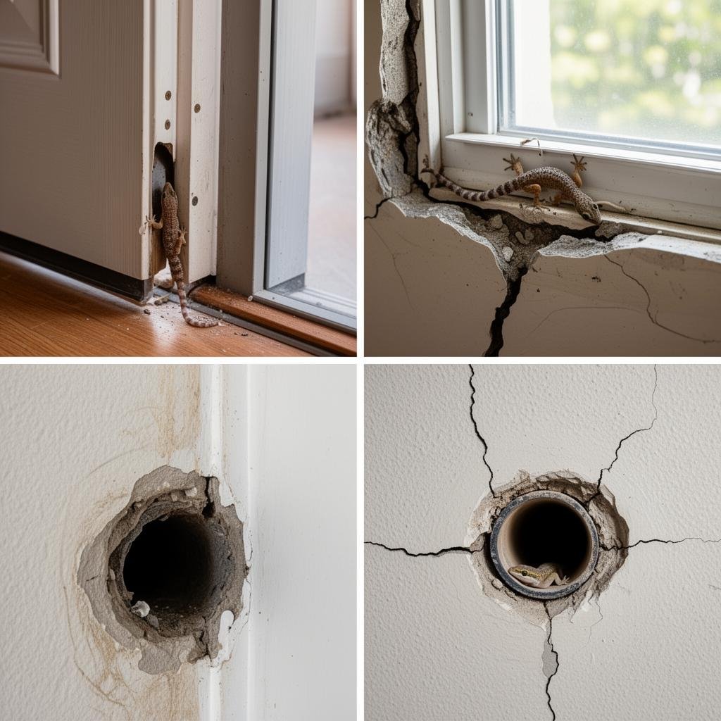 منافذ دخول أبو بريص للمنزل حول الأبواب والنوافذ