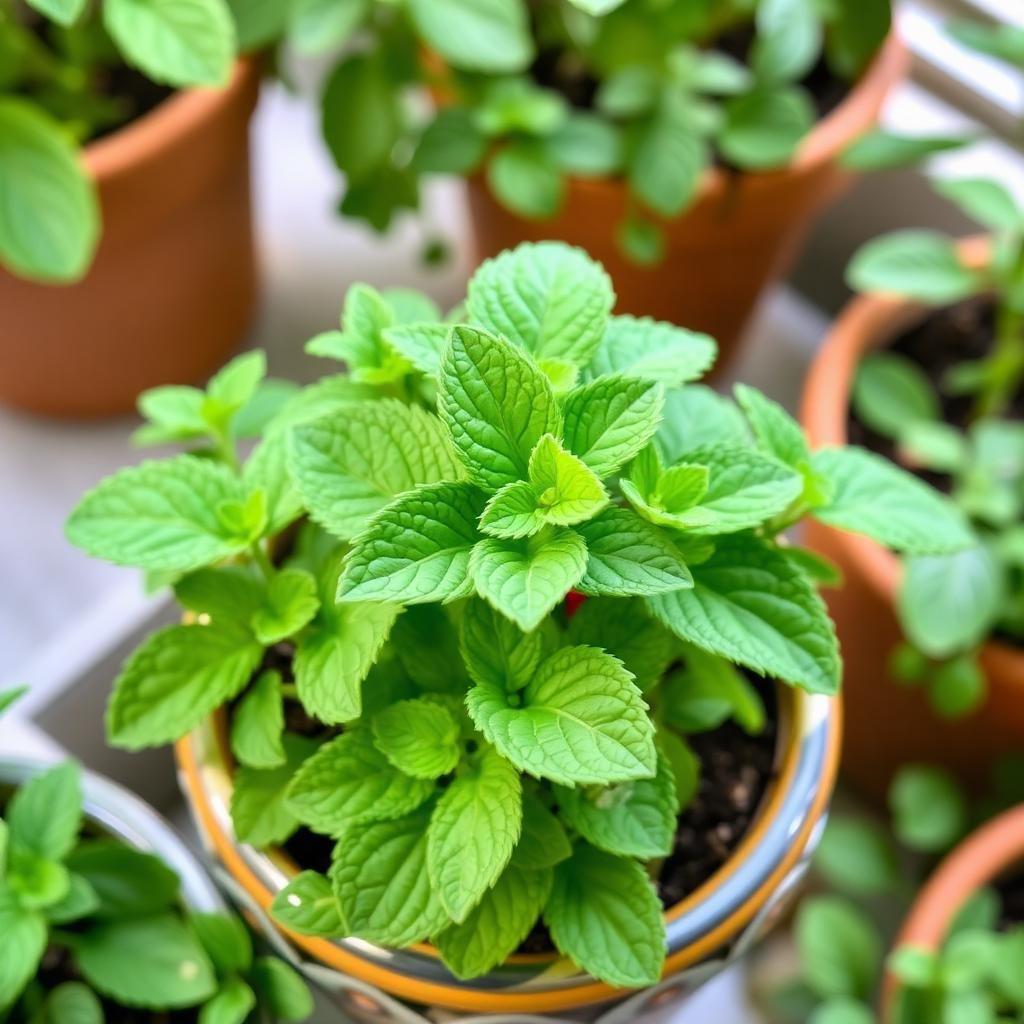 نبات النعناع في أصيص