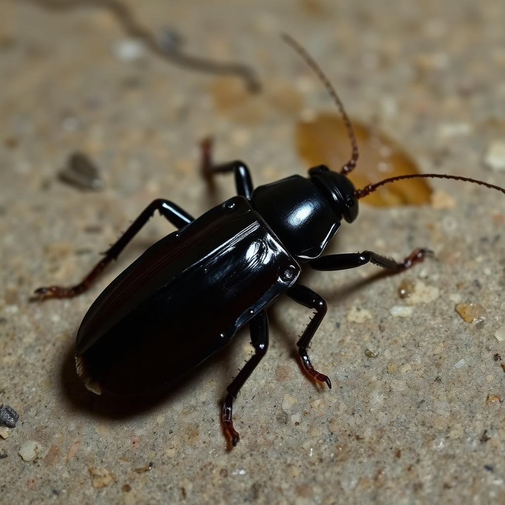 الصرصور الشرقي أسود لامع