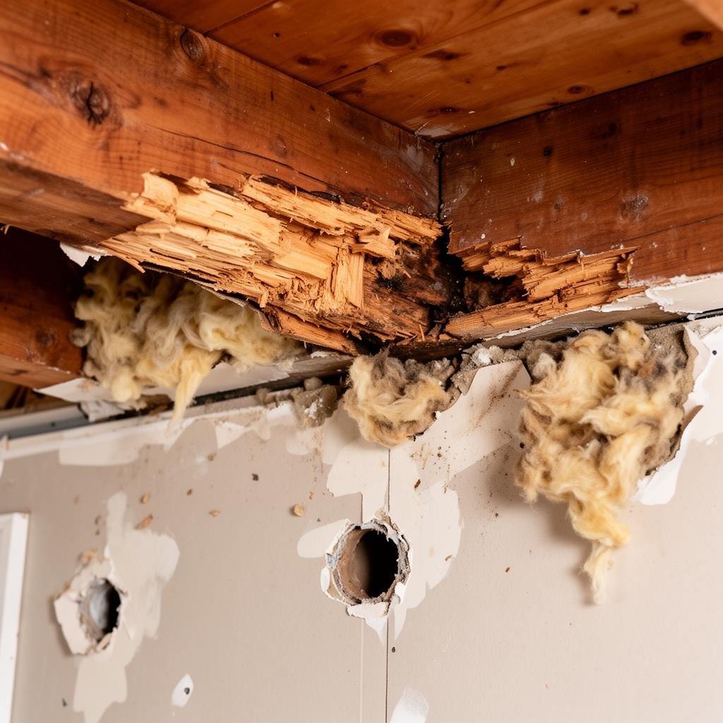 أضرار الفئران الهيكلية على الجدران والعزل