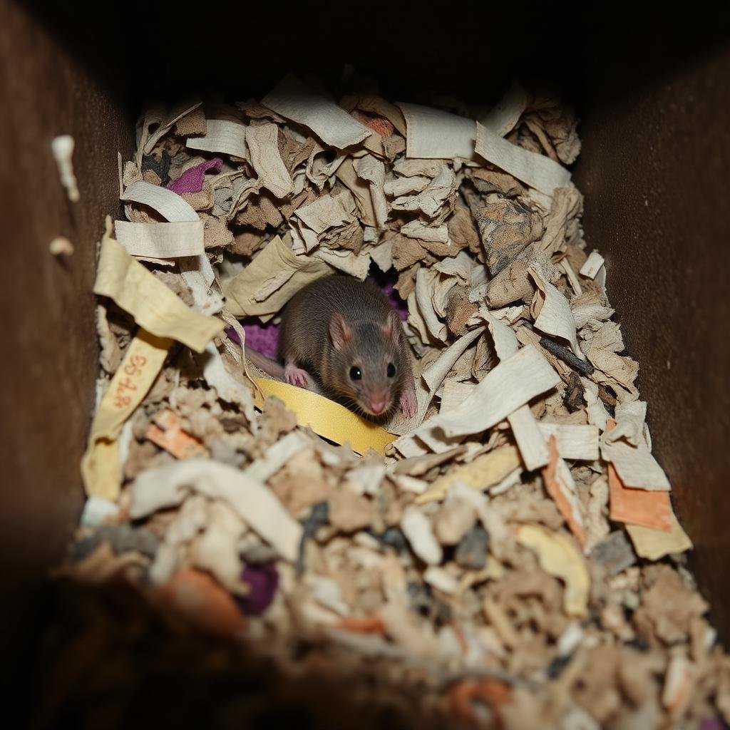 عش فئران مخفي في زاوية مظلمة