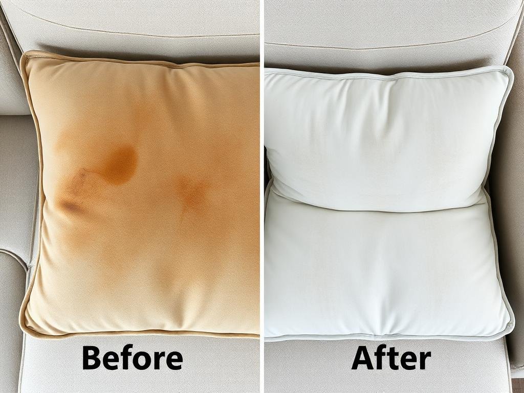 الكنب قبل وبعد التنظيف