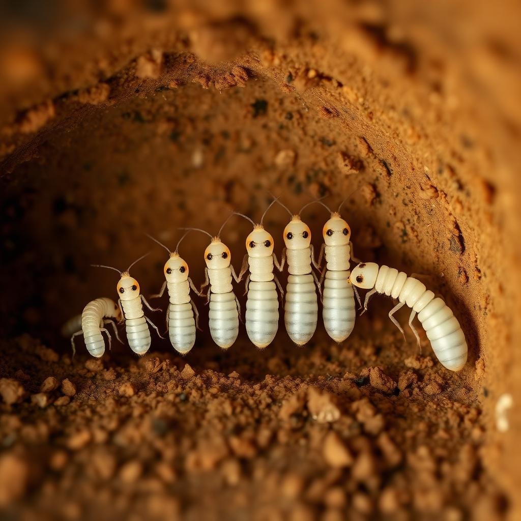 مراحل نمو حوريات النمل الأبيض