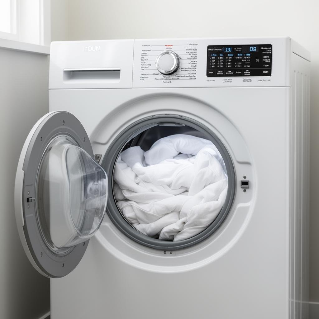 غسل الملاءات في الغسالة