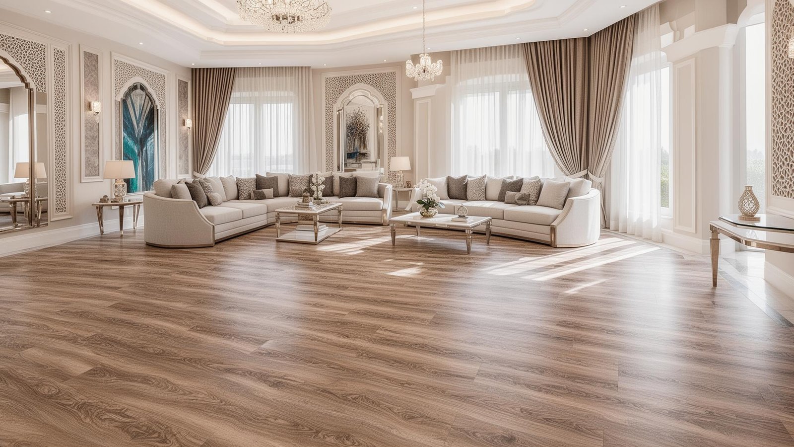 أرضيات مقاومة للرطوبة في منزل سعودي عصري