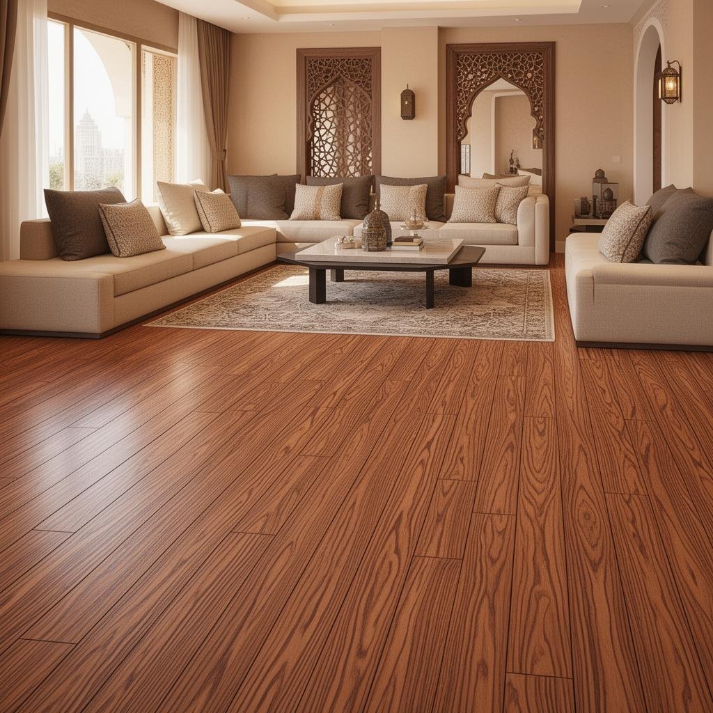 أرضيات WPC الخشبية المركبة في غرفة معيشة