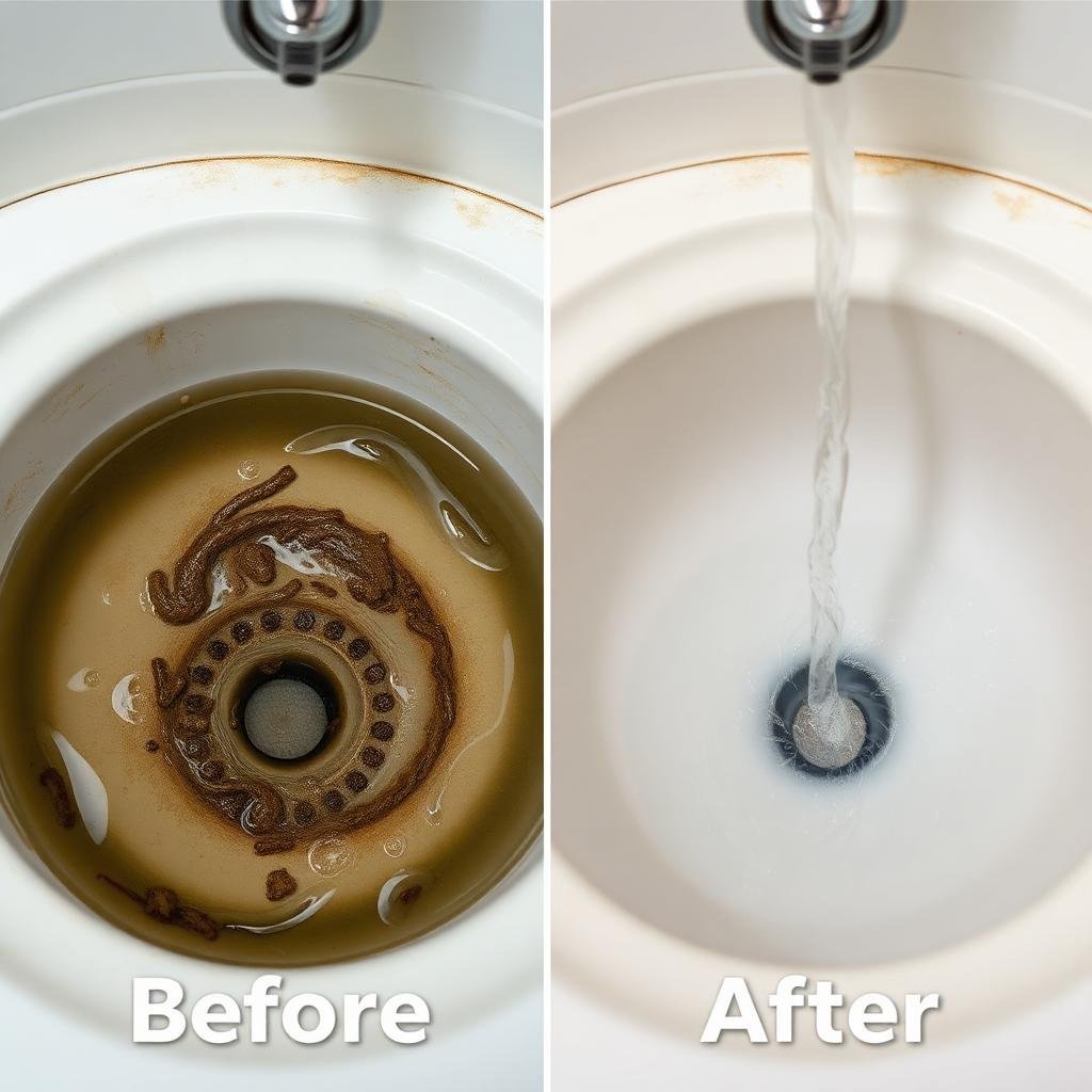 قبل وبعد تسليك صرف الحمام بمكة