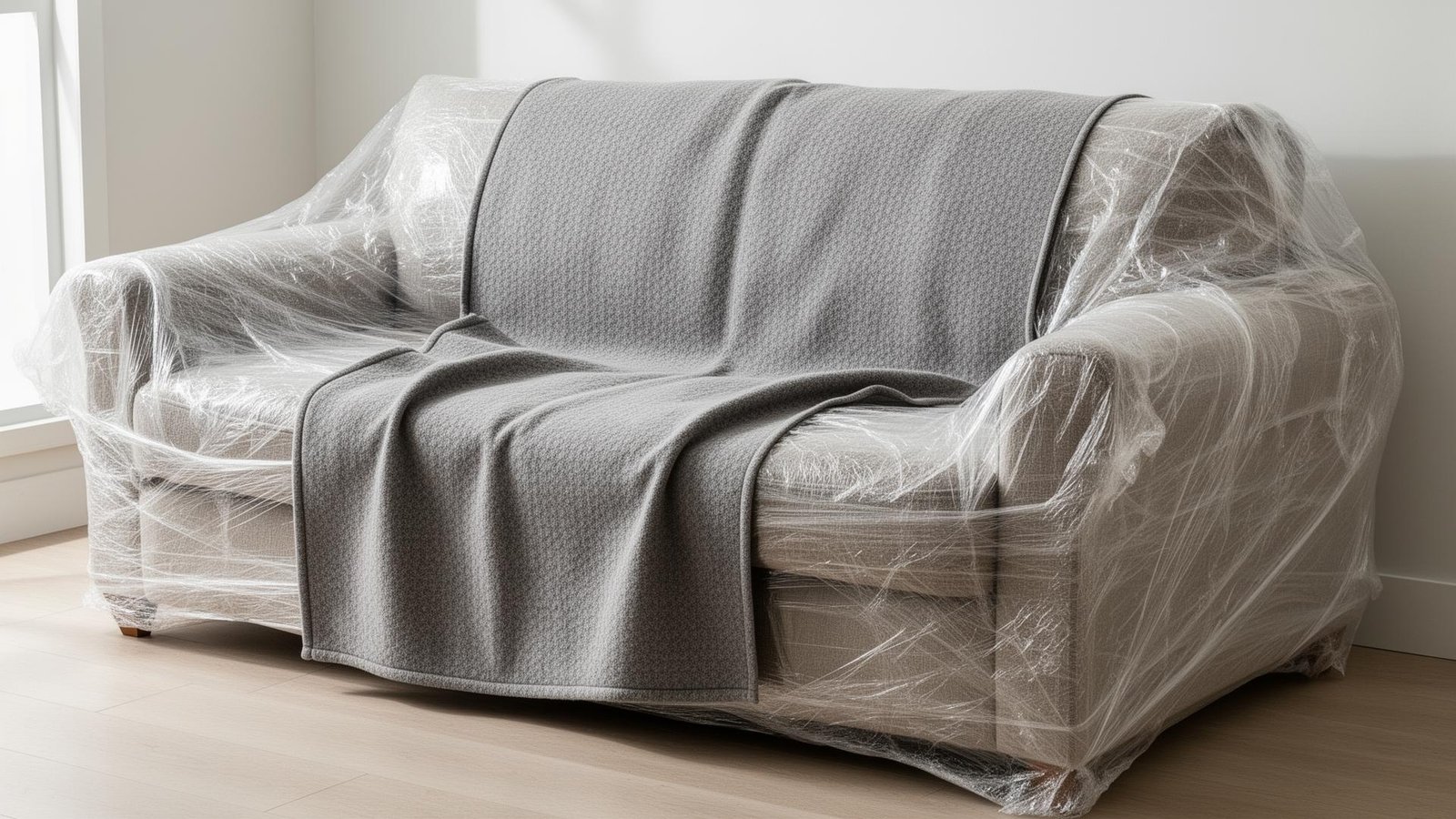 أثاث مغلف ومحمي جاهز للنقل