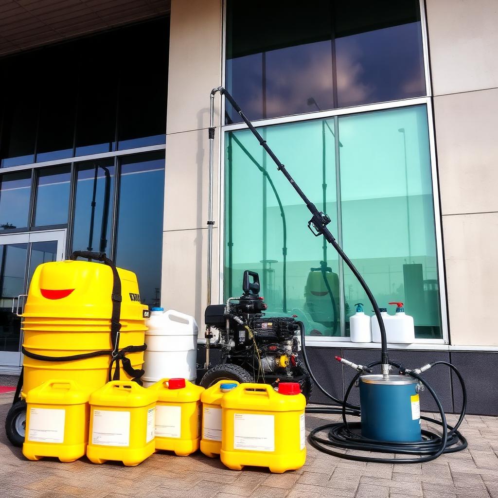 معدات غسيل واجهات احترافية - منصات رفع وأجهزة ضغط عالي