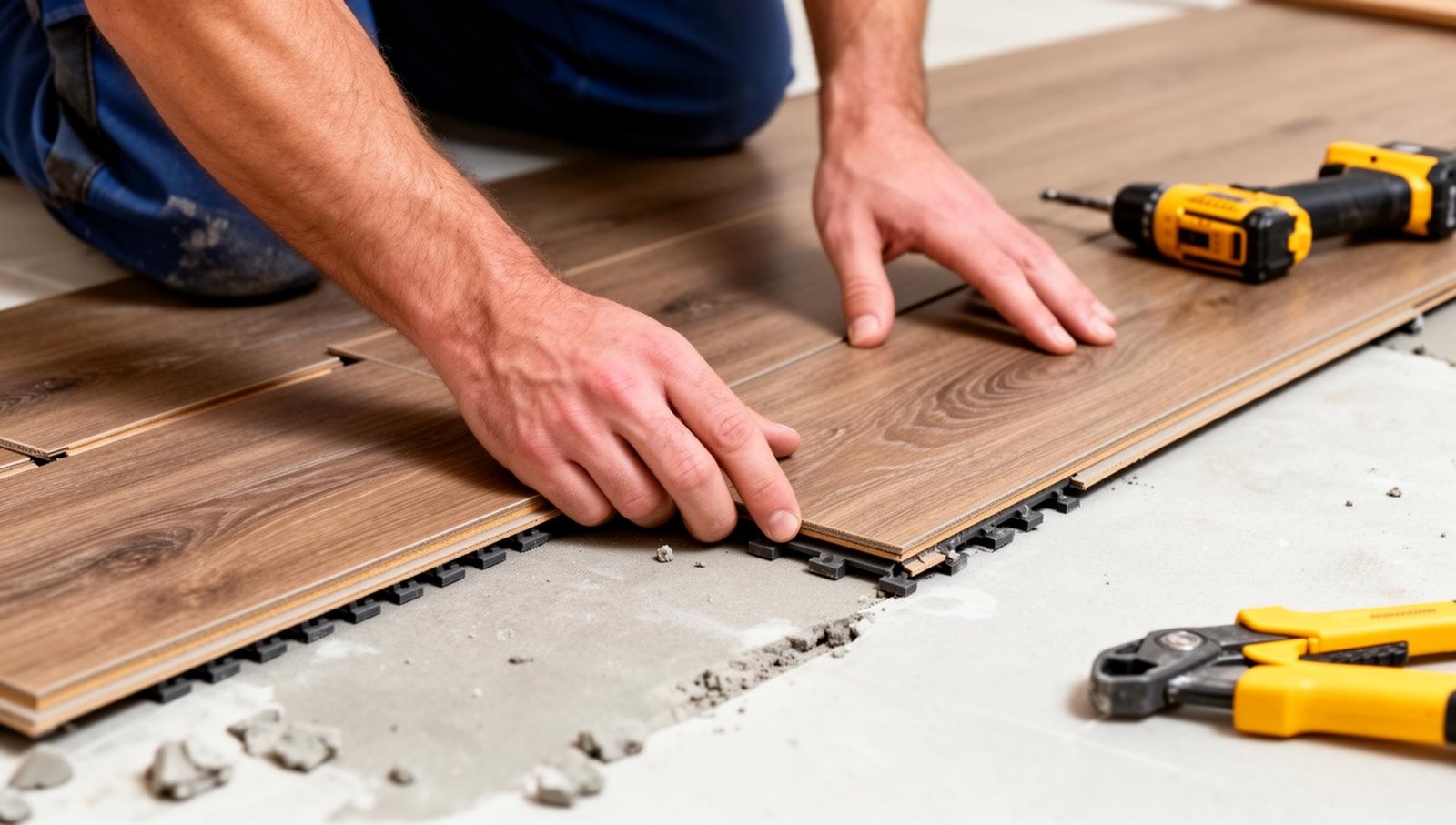 عملية تركيب أرضيات SPC بنظام النقر الاحترافي