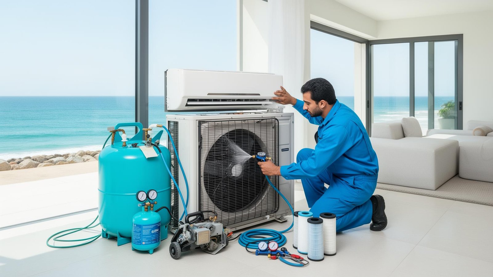 شركة غسيل مكيفات في جدة - تبريد أفضل وهواء نظيف