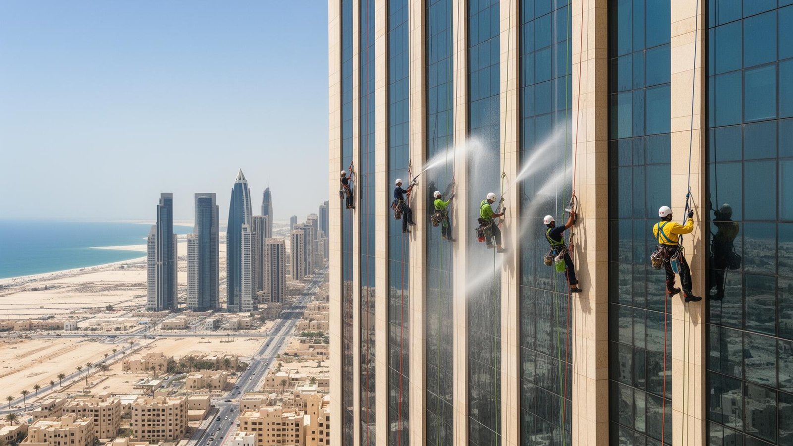 شركة تنظيف واجهات في جدة - زجاج وحجر وكلادينج