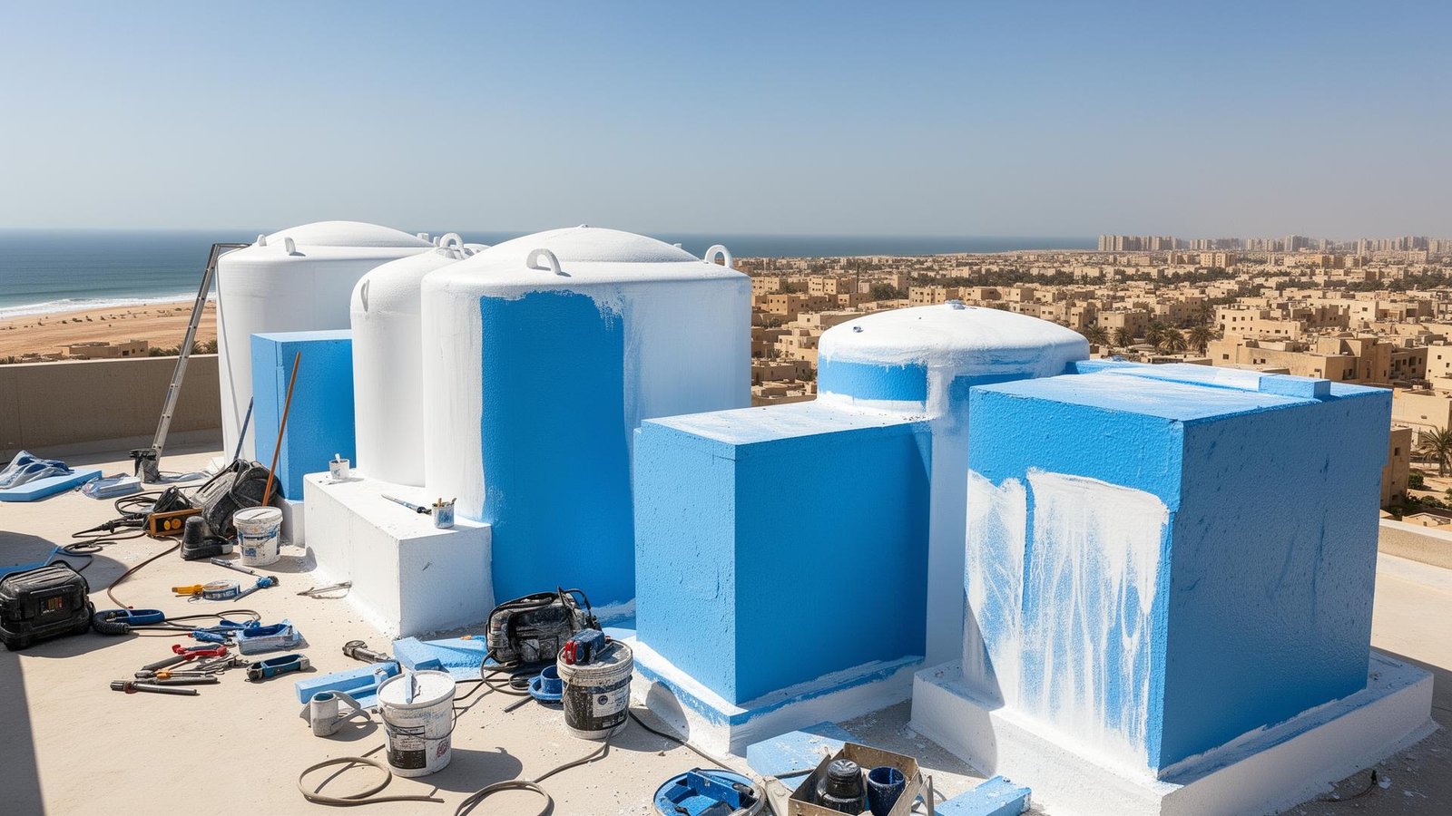 شركة عزل خزانات مياه معتمدة في جدة - حماية شاملة بضمان 10 سنوات