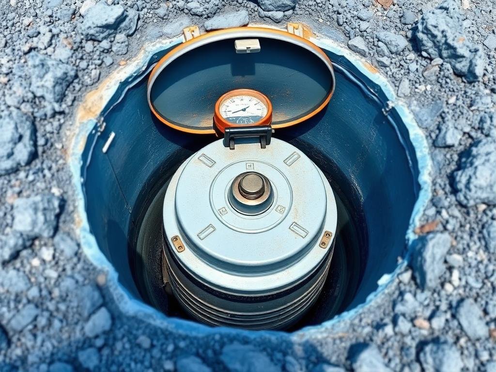 فحص البيارة بجدة - غطاء بيارة مفتوح مع معدات فحص احترافية