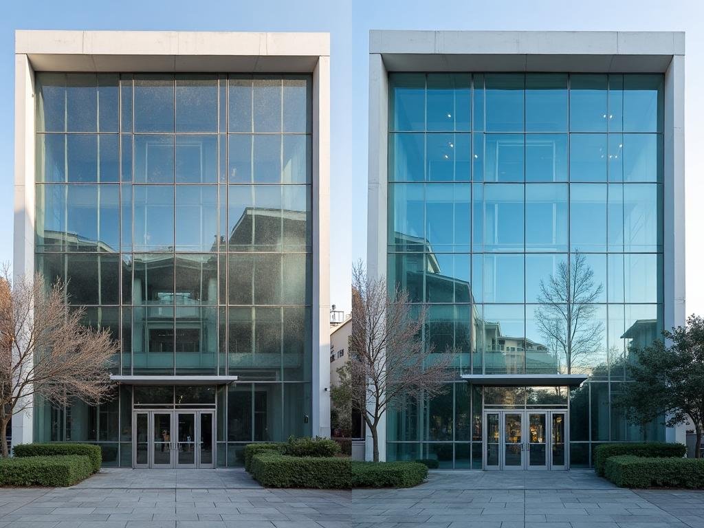 مقارنة قبل وبعد تنظيف الواجهة - نتائج غسيل واجهات مكة