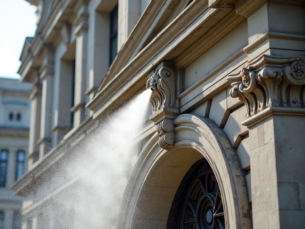 تنظيف واجهة حجرية لمبنى تراثي - غسيل واجهات حجرية بمكة