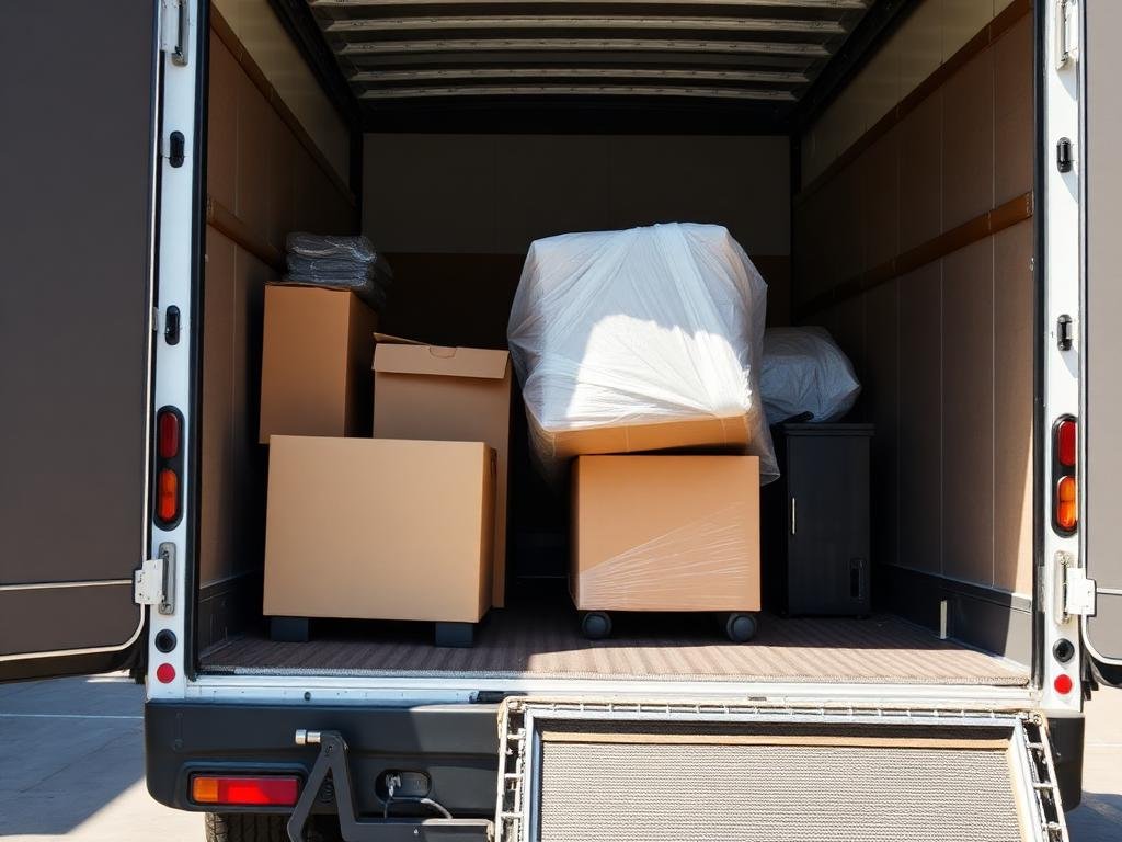 تحميل الأثاث في الشاحنة