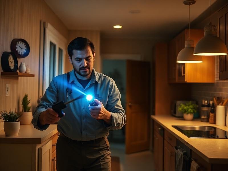 فني مكافحة حشرات يفحص أماكن الإصابة في منزل بمكة المكرمة