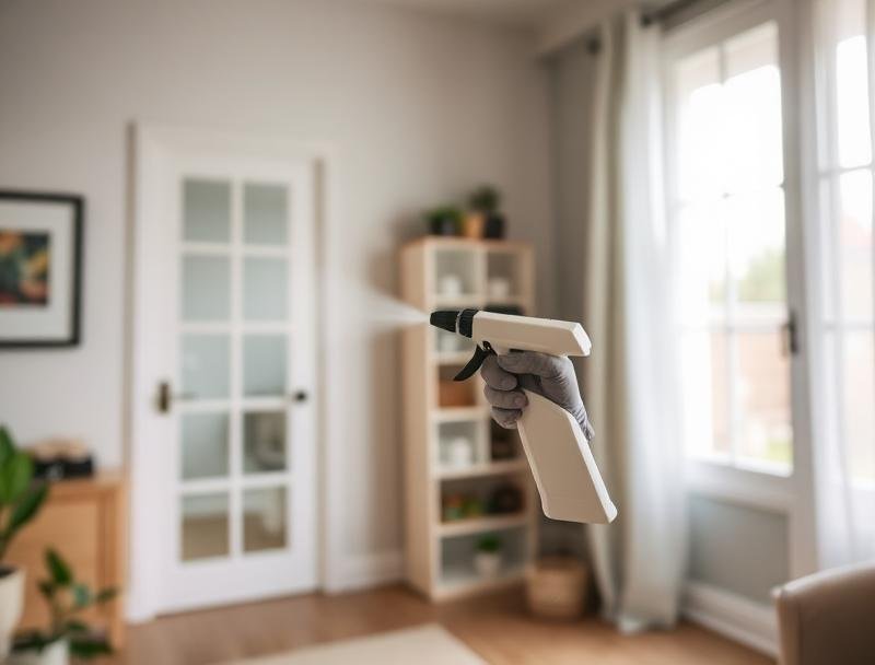 رش مبيد للحشرات الطائرة داخل المنزل في مكة