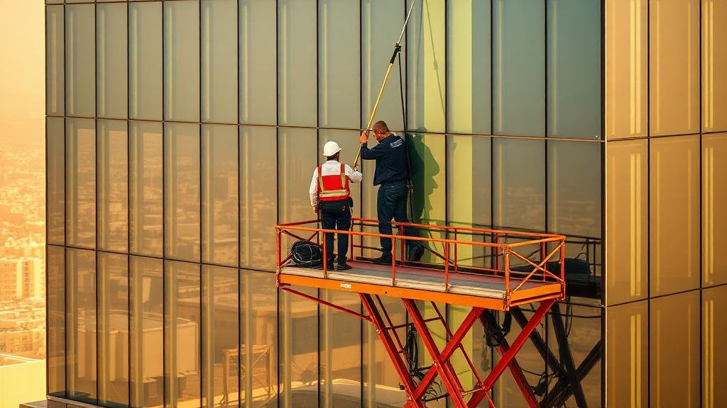 تنظيف واجهات المباني الزجاجية في الرياض - معدات متخصصة