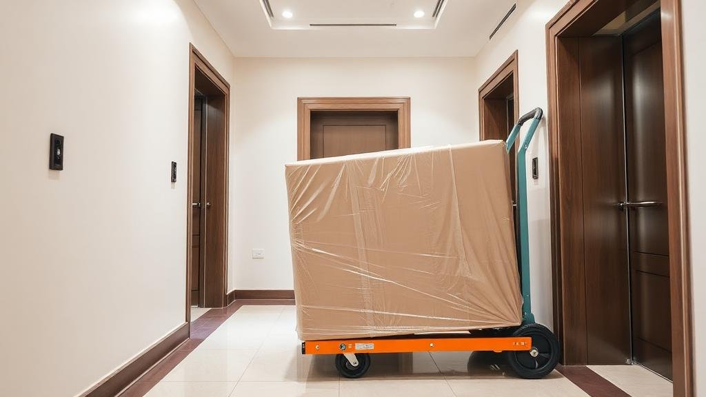 نقل عفش داخلي في الرياض - عربة نقل أثاث في ممرات المباني