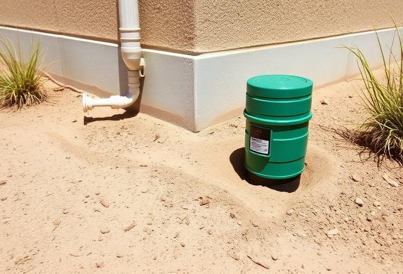 محطة طُعوم نمل أبيض Sentricon مثبتة حول فيلا في مكة