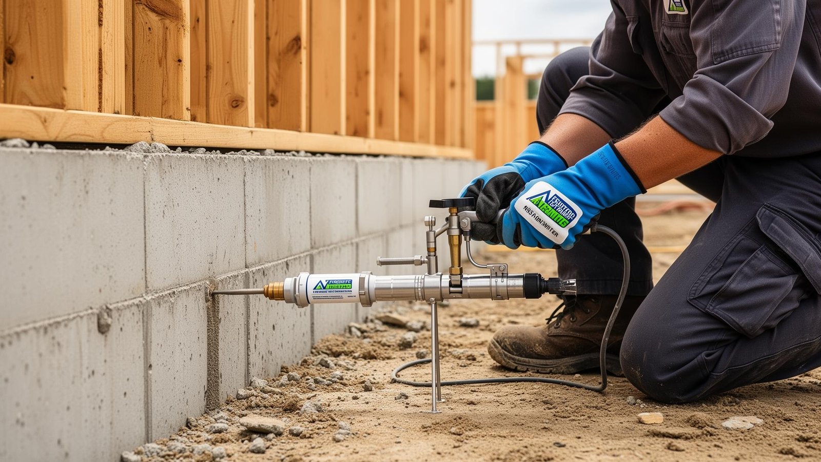 حقن مبيد النمل الأبيض في الأساسات